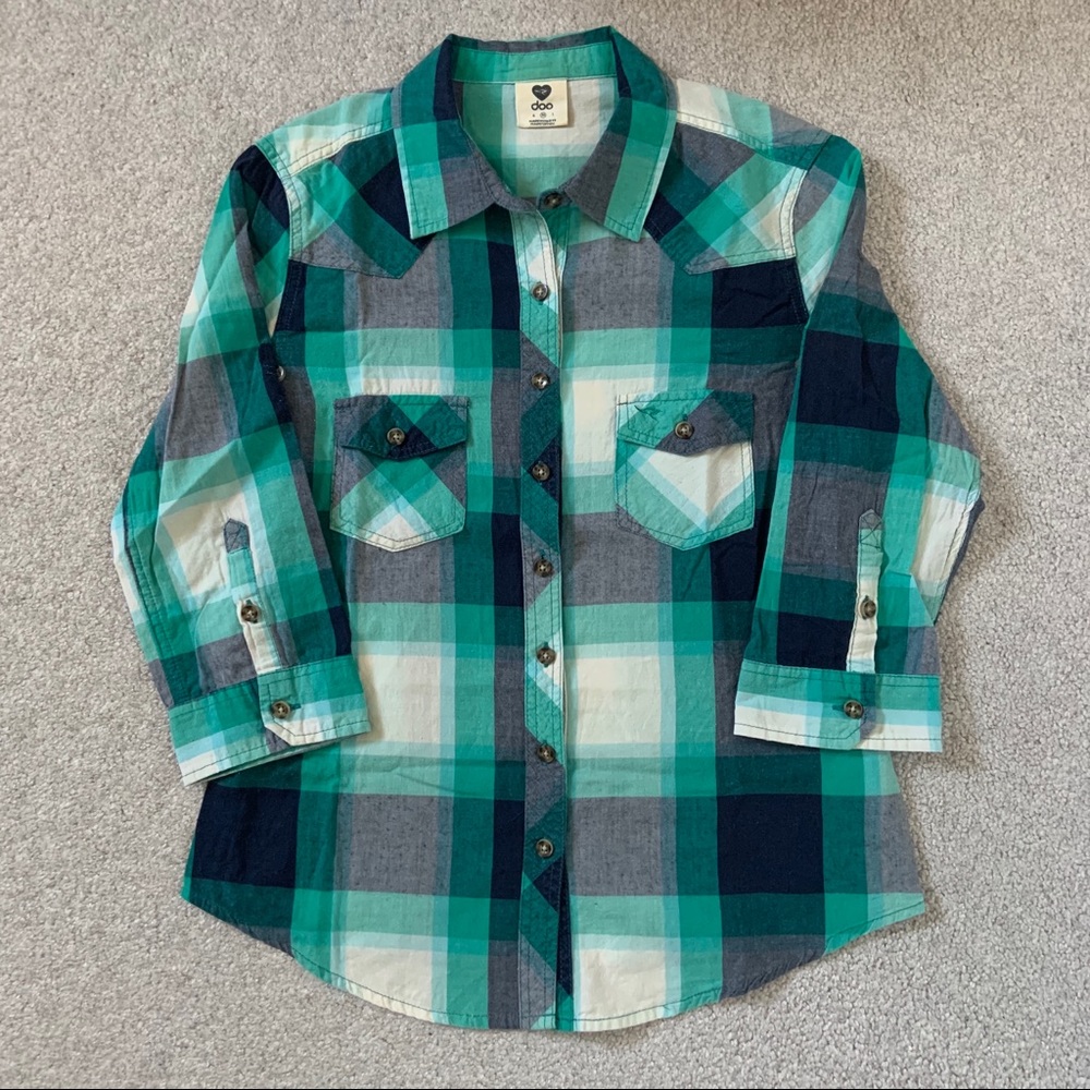 3/4 Sleeve Button Up Shirt